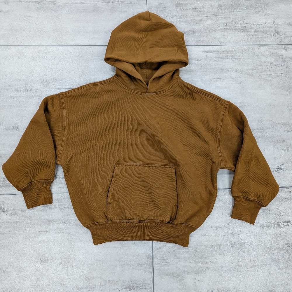 Yeezy Gap Kanye West Brown Double Layer Youth Hoodie Size Medium 8-9